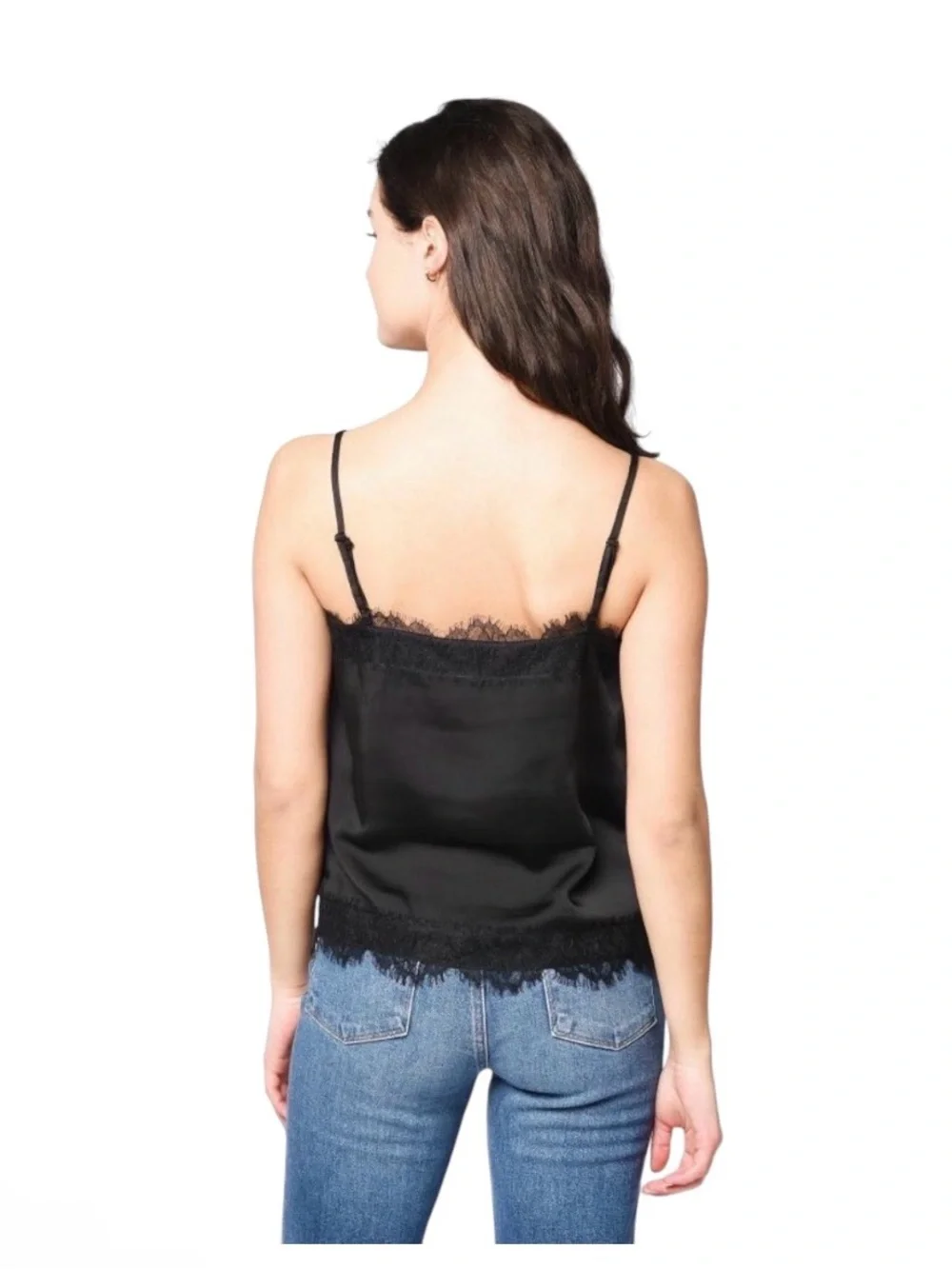 cupcakes and cashmere Savannah Heavy Satin Eyelash Lace Camisole